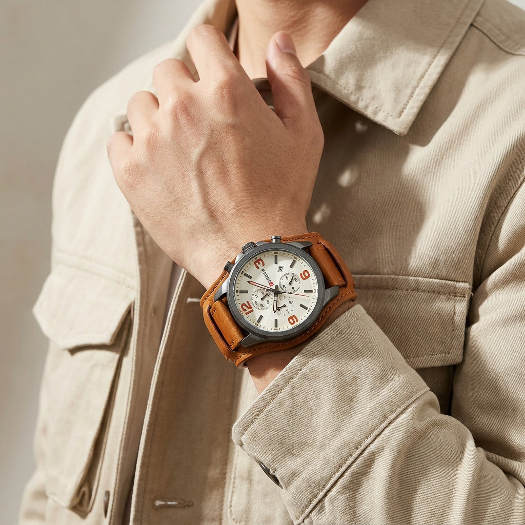 Reloj Curren 8225 - Color Café Blanco