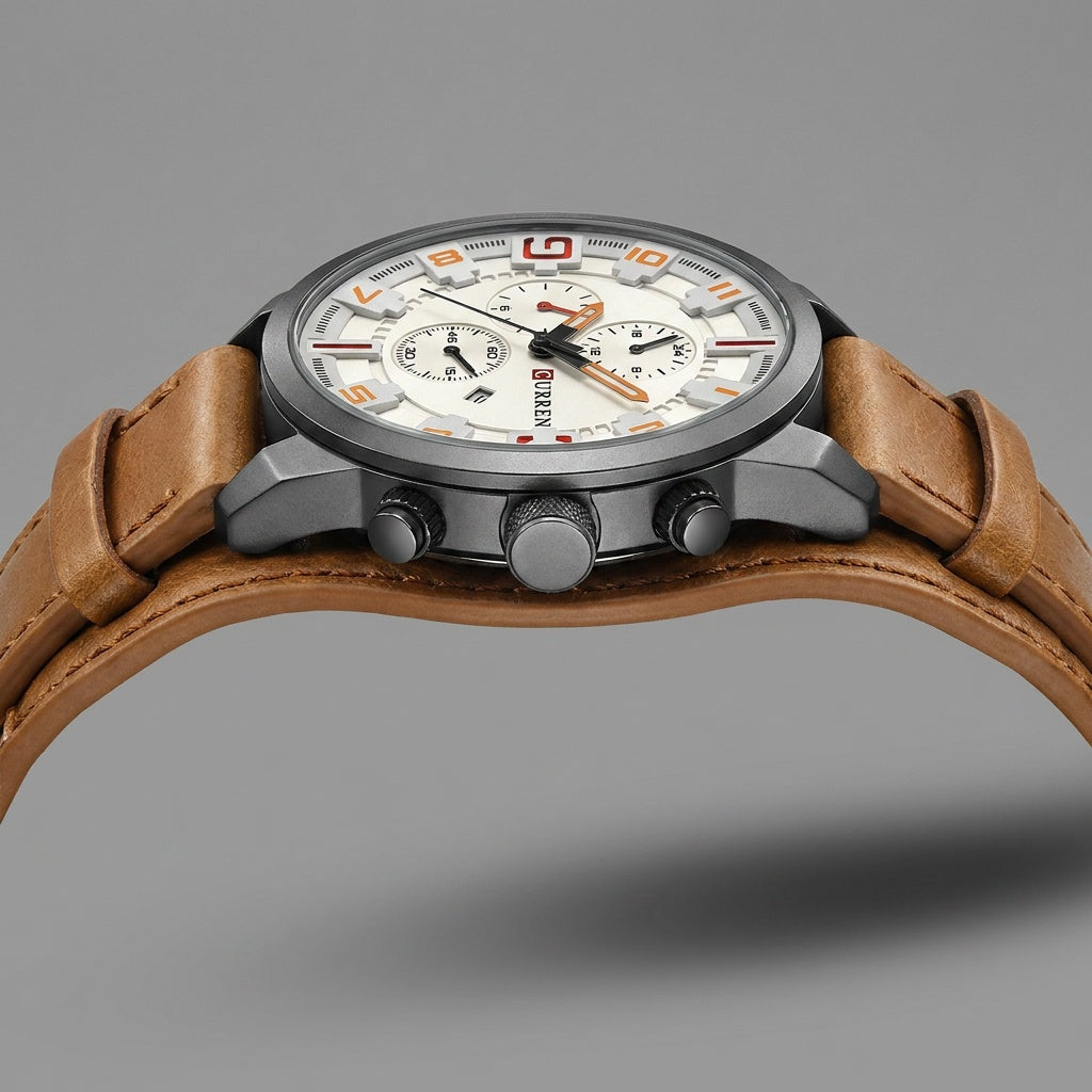 Reloj Curren 8225 - Color Café Blanco