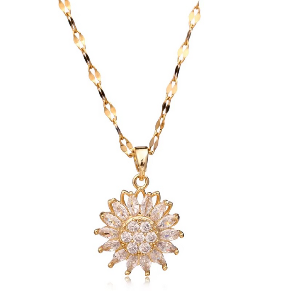 Collar Girasol Giratorio Caja de Regalo