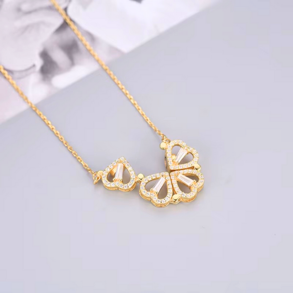 Collar Trébol Corazon Extendible Caja de Regalo