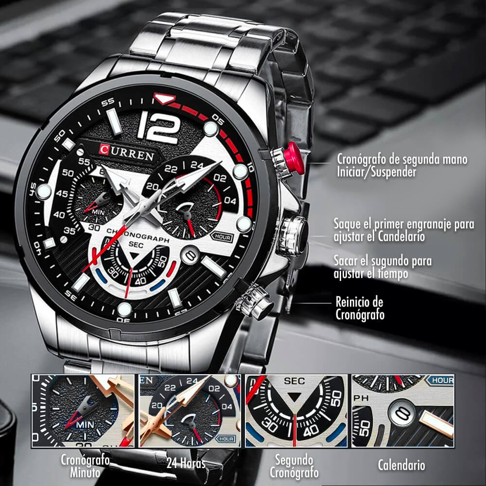 Reloj Curren 8395 Cronografos Acero Inoxidable