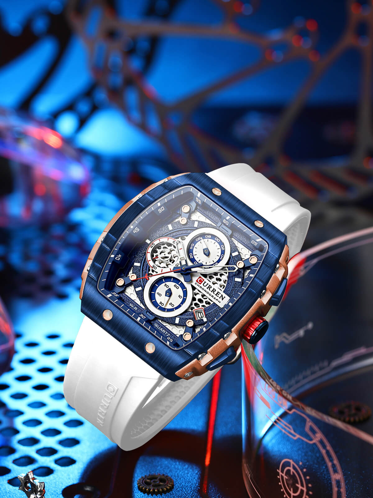 Reloj Curren 8442 Silicona Función Crono