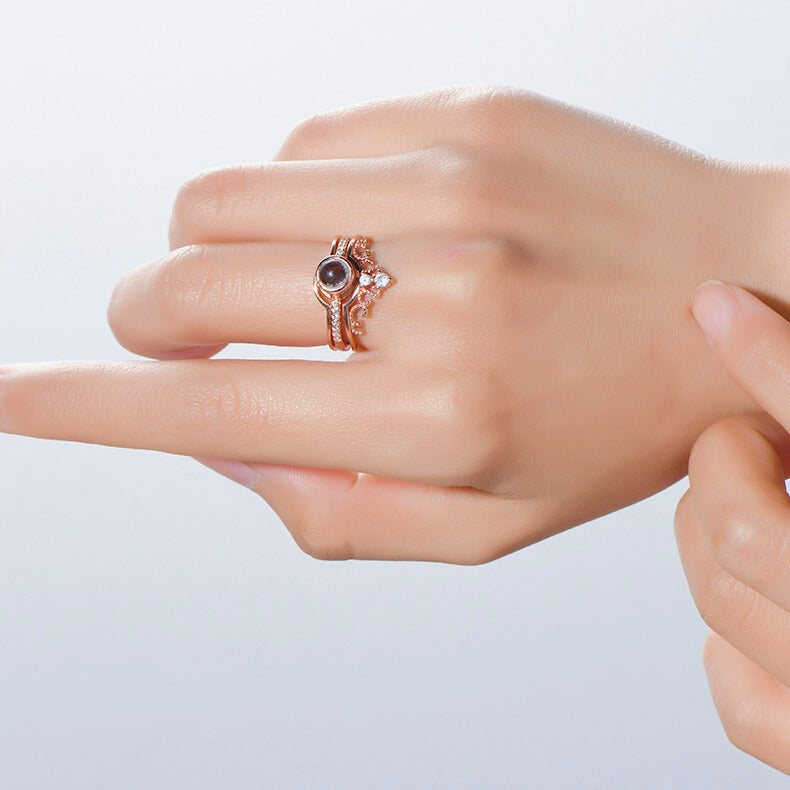 Combo Te Amo 100 Idiomas Collar y Anillo Caja de Lujo
