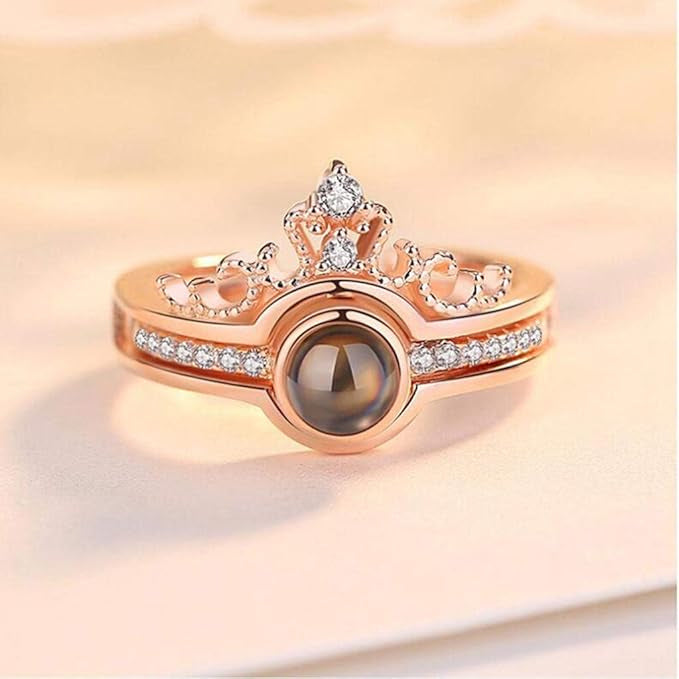 Combo Te Amo 100 Idiomas Collar y Anillo Caja de Lujo
