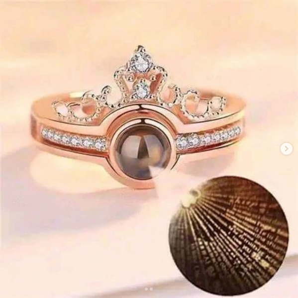 Combo Te Amo 100 Idiomas Collar y Anillo Caja de Lujo