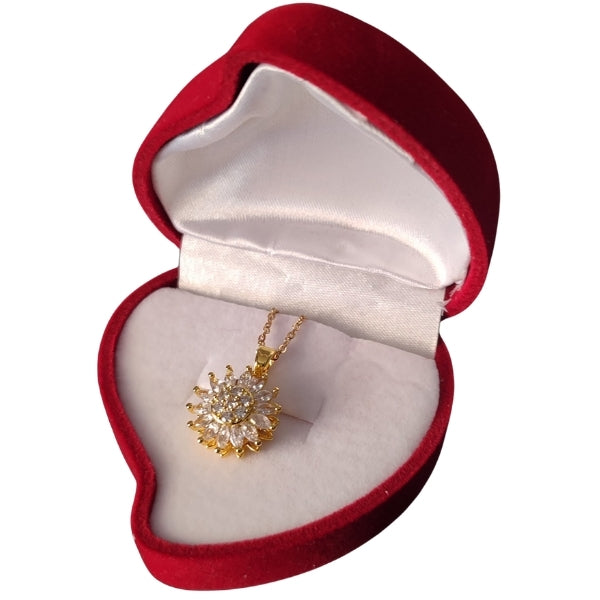 Collar Girasol Giratorio Caja de Regalo