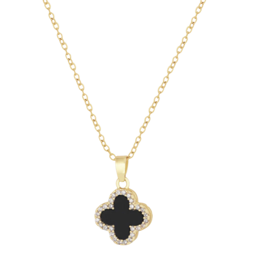 Collar Trébol de Cuatro Hojas Doble Faz